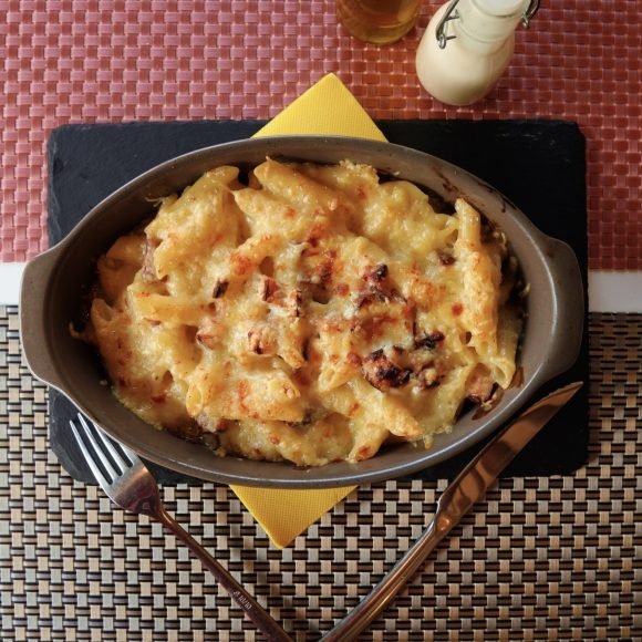 Penne jambon gratine 580x580